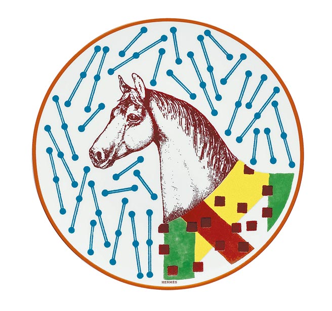 爱马仕Hippomobile系列餐瓷小圆盘，3940元。（爱马仕提供）