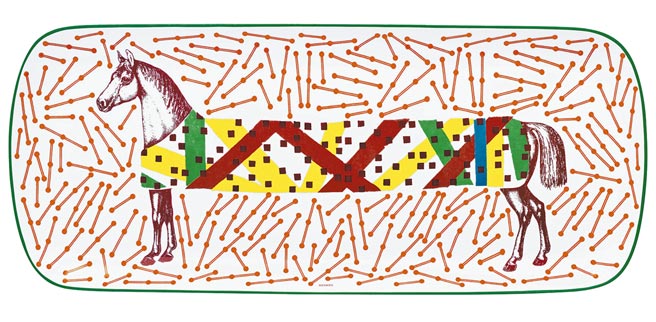 爱马仕Hippomobile系列餐瓷蛋糕盘，1万5050元。（爱马仕提供）