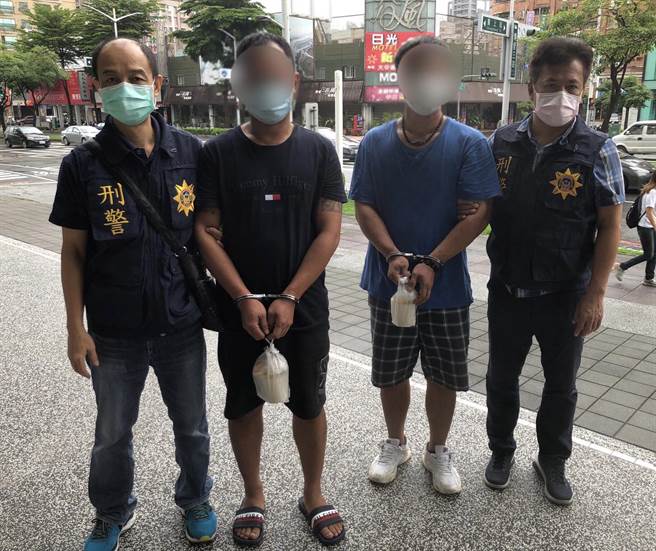 詹姓男子与黄姓友人共同在高雄林园租屋制造安非他命，正当提炼毒品先驱原料甲基麻黄碱素时，被警方逮捕。(警方提供／林雅惠高雄传真)