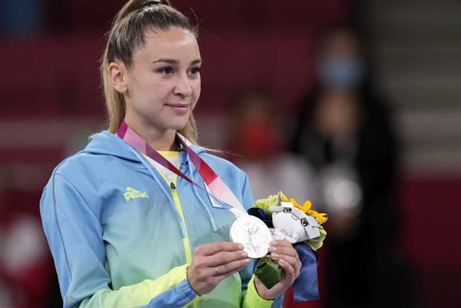 银牌乌克兰Anzhelika Terliuga。（美联社）