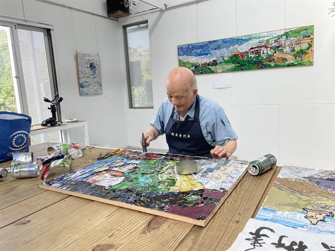 黄金博物馆举办矿山艺术季活动，邀请钉画艺术家胡达华拍摄主视觉创作故事影片。（黄金博物馆提供／叶书宏新北传真）