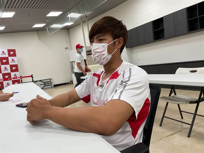 味全龍投手王維中。（毛琬婷攝）