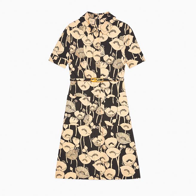 Gucci罌粟花印花针织洋装，10万2000元。（Gucci提供）
