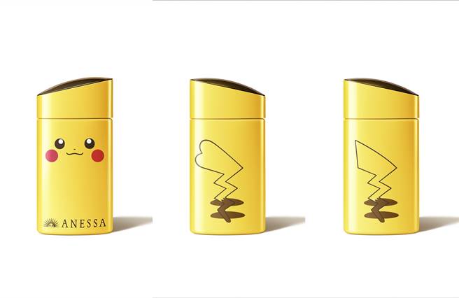 安耐晒金钻高效防晒露皮卡丘限定版，背面有两种款式。（图／品牌提供）