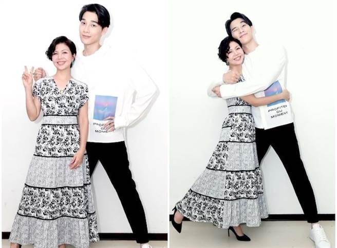 于子育（左）和宋偉恩為戲造勢。華視提供