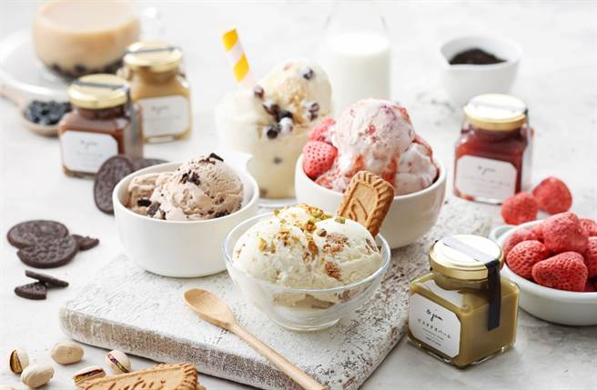 以生吐司闯出高人气的嵜本SAKImoto Bakery，近期推出4款人气果酱口味的冰淇淋。（图／品牌提供）