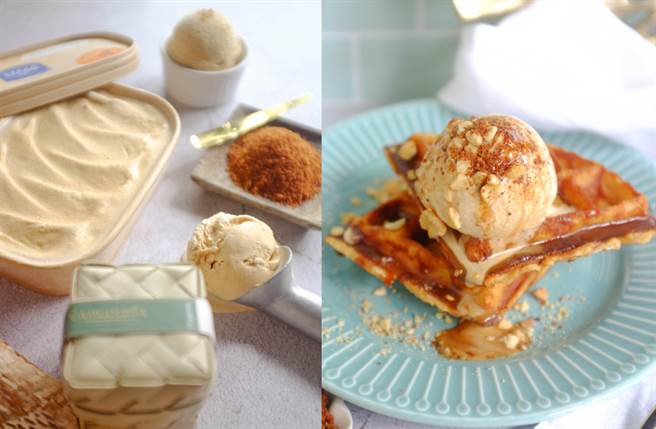 低GI「38％重乳棕榈糖生淇淋」选用纯天然鲜奶、英国进口动物性鲜奶油及有机棕榈糖，不仅吃得到浓醇奶香，更比一般的冰淇淋减糖60％。（图／品牌提供）