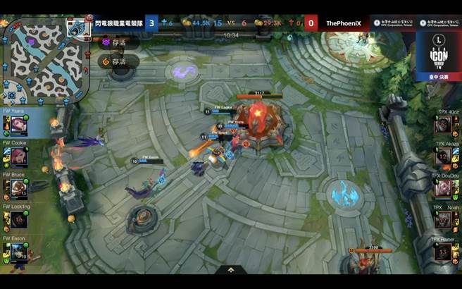 「六都电竞争霸战」台中区冠军战队出炉，英雄联盟激斗峡谷冠军赛对战火花四射。（台中市府提供／卢金足台中传真）
