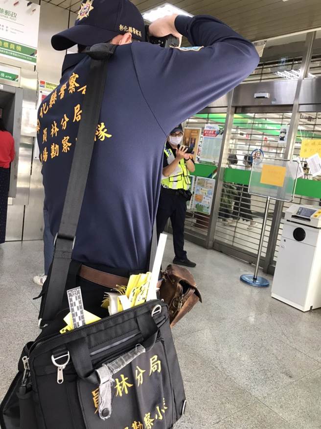 林健民说，邮局相当低调，抵达现场时就已经将玻璃碎片清理乾净，目前已锁定一名叫阿胜在公园附近卖彩券的男子。（民眾提供／吴建辉彰化传真）