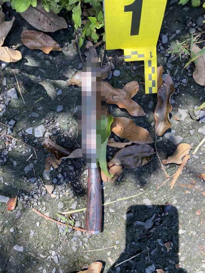 警方在现场查到一把水果刀凶器。（警方提供）
