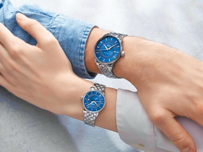 美度表Baroncelli Signature永恒系列经典对表，女表2万7000 元，男表2万8400元。（MIDO提供）