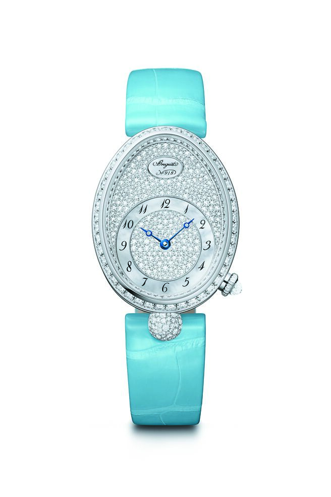 宝玑在情人节推荐那不勒斯王后系列Reine de Naples 8938仕女钻表，尊宠情人为后，自己才能为王，163万5000元。（BREGUET提供）