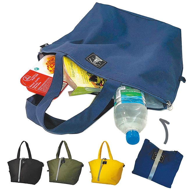 beyond beyond「ROOTOTE」简约再生纤维保冷保温贝壳型大容量折迭卡车包，原价1500元、特价1099元。（比漾广场提供）