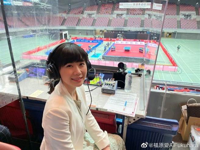 福原爱在东奥復出成功。（图／微博@福原爱）
