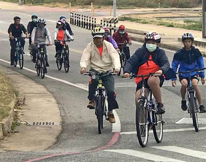 迈入第6年的塔山发电厂敦亲睦邻自行车活动全程22公里，沿途风景名胜赏心悦目。（台电搭山发电厂提供）