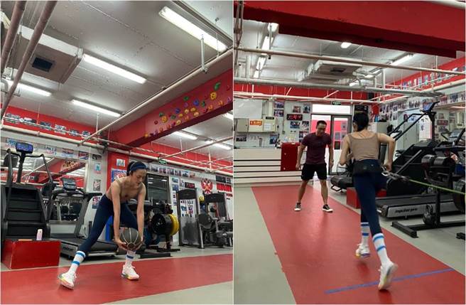 姚晨一系列健身照，讓她零贅肉身材全曝光。（圖／取材自姚晨工作室微博）