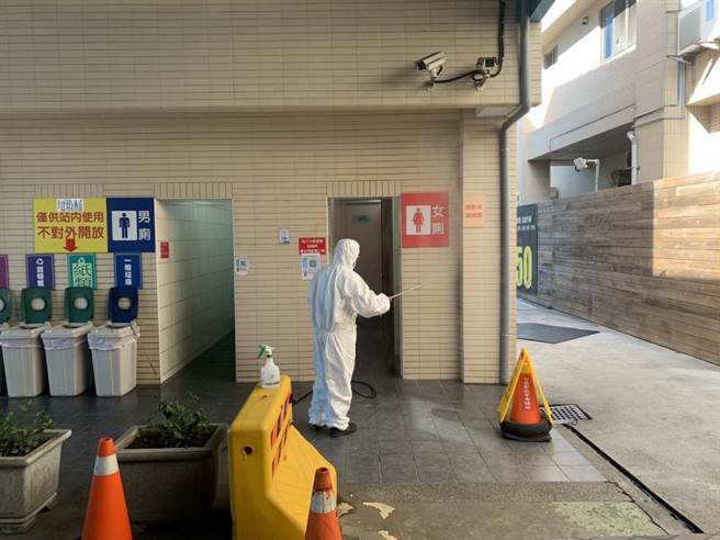 彰化市中央路加油站已完成清消。（彰化县政府提供／谢琼云彰化传真）