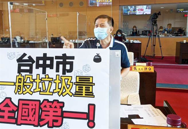 市議員林汝洲說，針對文山焚化爐抗議、陳情頻傳，台中市的垃圾風波，看來還未有一個解決辦法。（陳世宗攝）