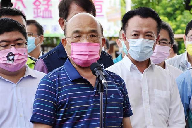 行政院长苏贞昌呼吁台湾人要坚定自己国家信念，要相信只有自己守住这片土地，别人才攻不进来、吞不下去。（吕妍庭摄）
