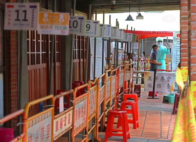 圖為台北市萬華區之前設立的剝皮寮快篩站。（北市府提供／黃婉婷台北傳真）
