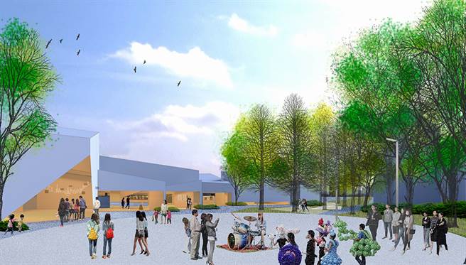 呈带状的「内惟艺术中心」长达168公尺，与即将建设之轻轨C21A站、立体停车场仅3分钟步行距离。（图片提供/高雄市立美术馆）