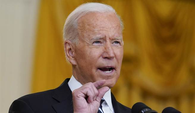 美國總統拜登在白宮發表談話的資料照。（美聯社）