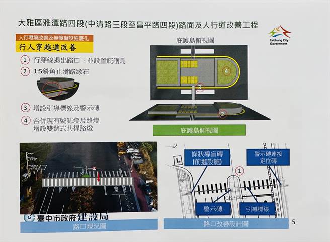立委杨琼璎及市议员吴显森争取大雅区雅潭路4段路面及人行道改善工程。（杨琼璎服务处提供／王文吉台中传真）