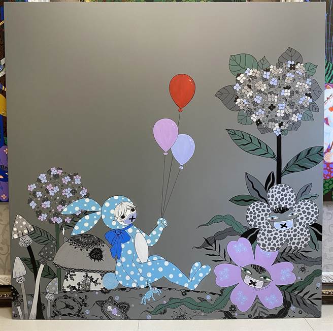 这幅未展出的作品亦跟防疫有关。（米凯莉提供）