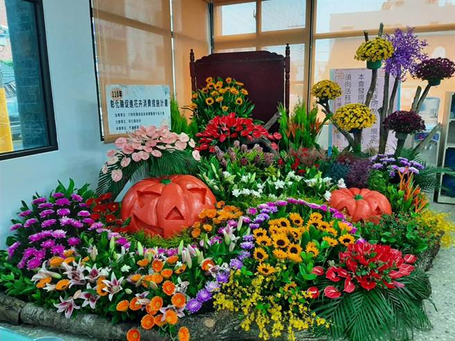 竹塘鄉農會花藝布置。（彰化縣政府提供／吳敏菁彰化傳真）