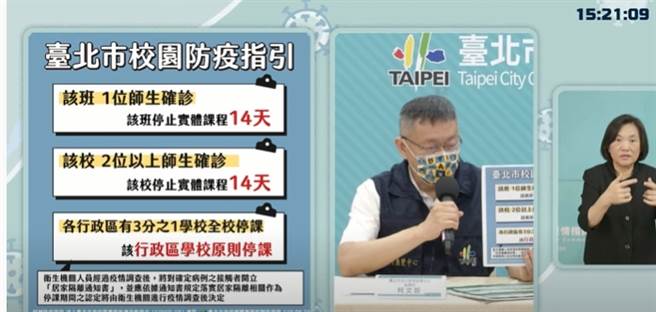 北市開學防疫指引。