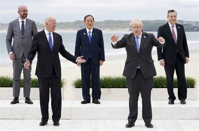 承認或制裁塔利班？ G7峰會將有一致立場。圖為G7領袖6月於英國會面。(資料照/美聯社)