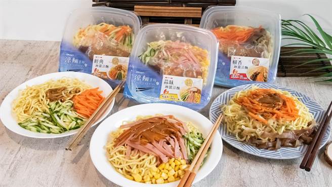 OK超商攜手「新福源」花生醬，新品麻醬涼麵上市，65元。（OK提供）