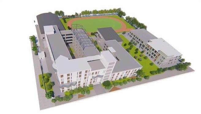 新北市府2018年籌設淡海國小盼舒緩就學壓力，去年起工程卻面臨統包商違法、流標等難題，致使工程延宕8個月，經法制局專家2次協調會積極協調，終露出復工曙光，圖為淡海國小原設計圖。（淡海國小正式啟航臉書／戴上容新北傳真）