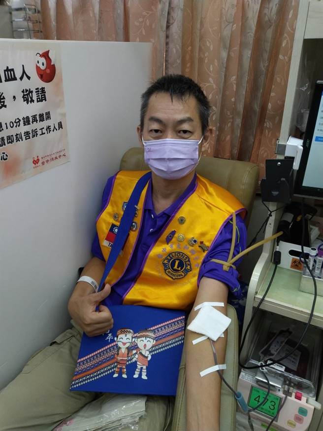 謝賀全總監發起台中市的獅子會捐血接力動起來活動，期能發揮拋磚引玉，吸引各界共襄盛舉。(大和獅子會提供)