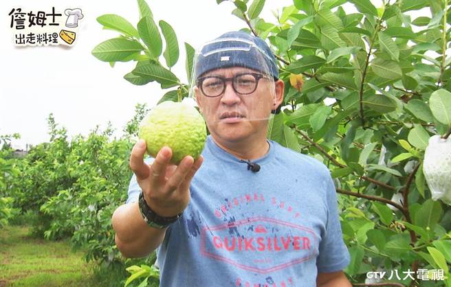 詹姆士好奇芭乐居然有其他顏色。（八大提供）