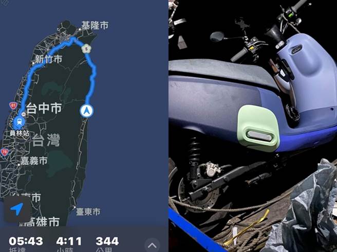 男子在山路中发现1名女学生「刁车」走在山路上，对方说电动机车没电了，他考量到山上根本没有充电站，最后竟回家开货车「载对方到花莲」。（翻摄自脸书「爆废公社二馆」）