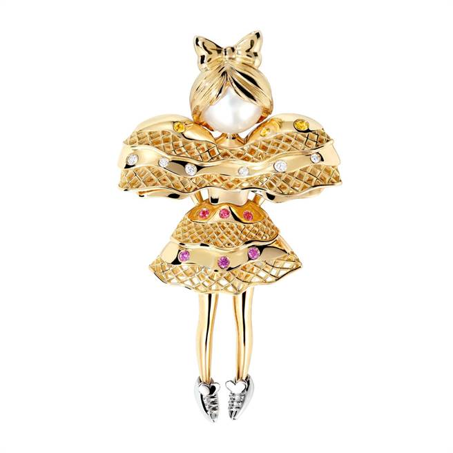 Fredy&#8217;s Tomo&#8217;s Dolls「CHOUCHOU」娃娃胸針墜飾，52萬6000元。（FRED提供）