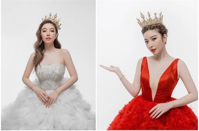 许维恩穿婚纱为自创品牌拍摄包装宣传。（日亚特选名物提供）