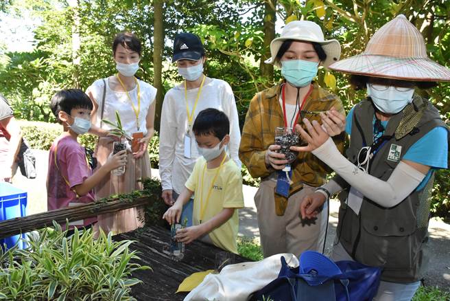 台大今(28)日辦理校園螢火蟲復育計畫的放螺活動，現場有講師指導保特瓶花園DIY課程。(台大提供／李侑珊台北傳真)