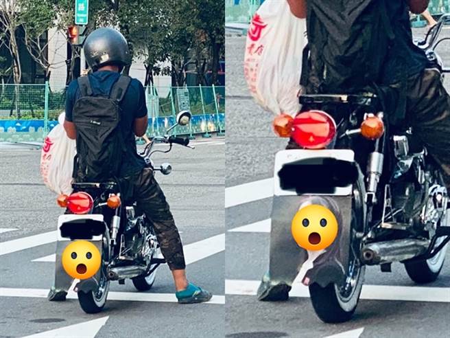 1名网友日前在路上发现1辆重机的挡泥板人物竟是北韩领导人金正恩的妹妹「金与正」，让他笑说「帅哥，你眼光很高喔，这位偶像不好追呢！」（翻摄自脸书社团「爆怨公社」）