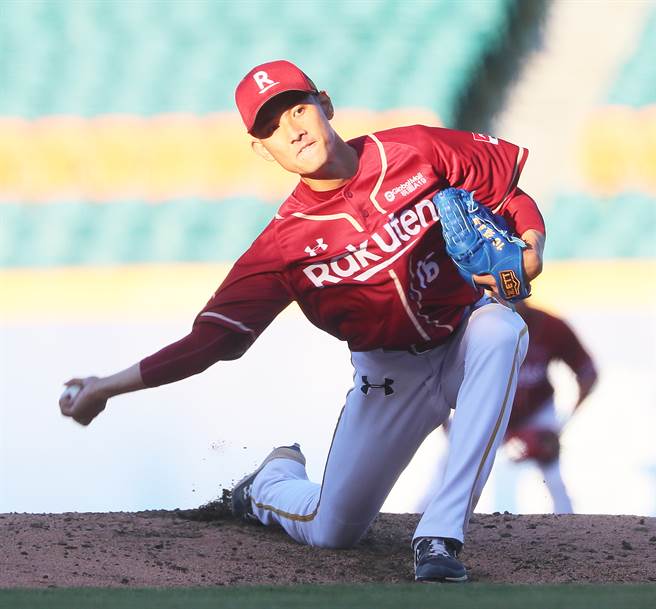 樂天桃猿先發投手張喜凱。（陳怡誠攝）