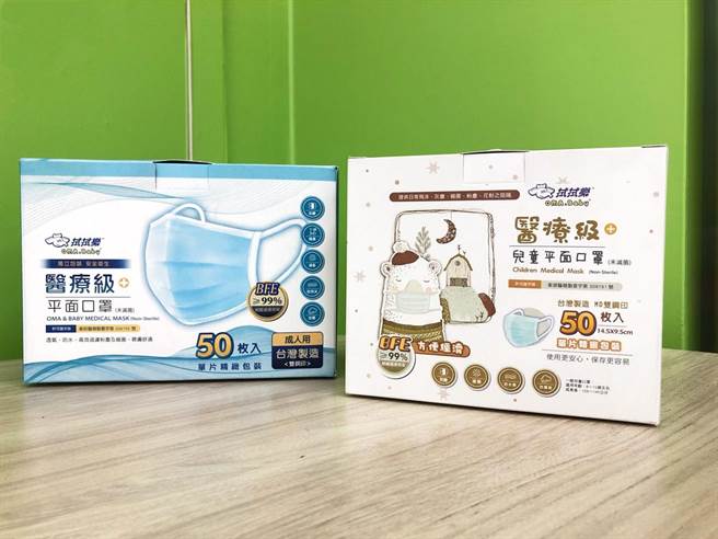 爱买「拭拭乐医疗级成人/儿童口罩」，50入，原价299元，9月7日爱买独家特价199元、任2盒特价378元。（爱买提供）