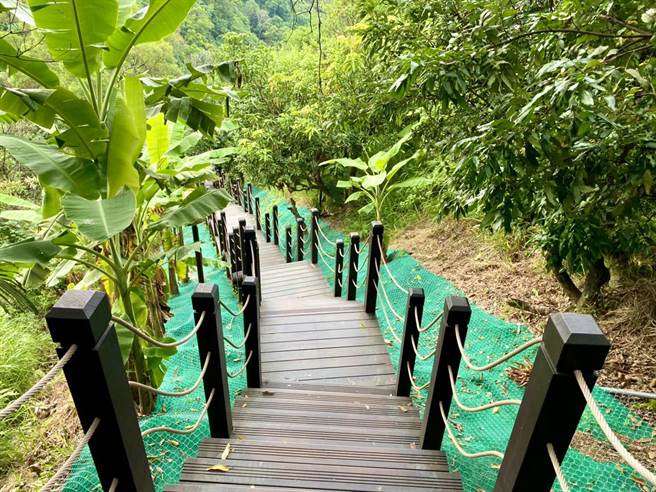 大坑9號步道完成掛網植生護坡工程。（台中市觀旅局提供／王文吉台中傳真）