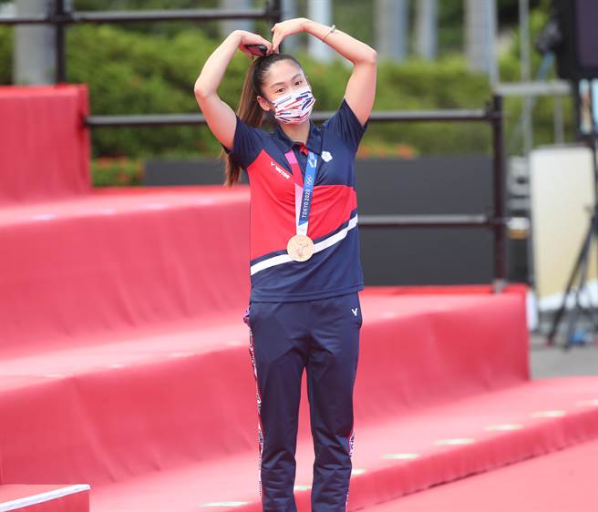东奥空手道铜牌选手文姿云。（郑任南摄）