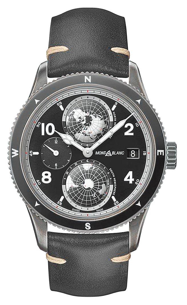 万宝龙1858 Geosphere系列UltraBlack腕表，21万4500元。（Montblanc提供）