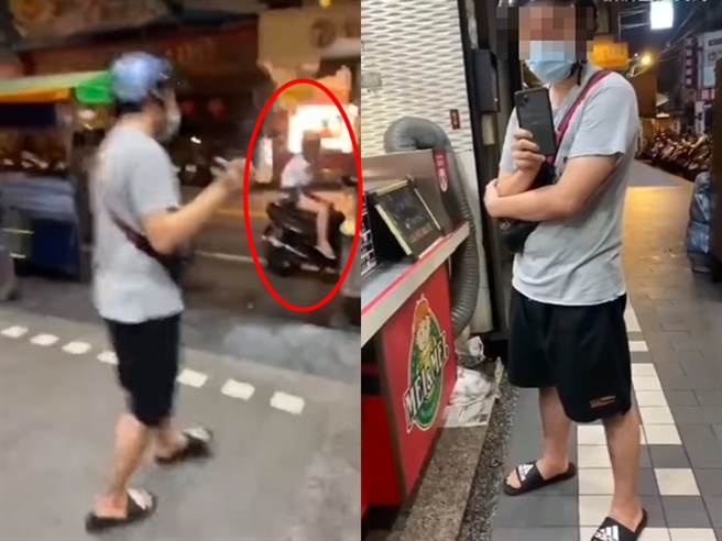 該外送員因後座載著女友，因此未裝上外送箱就在外送餐，在1處餐廳等餐時，遭到目擊民眾痛罵「那麼不想做，你就不要做啦，就是有你這種老鼠屎」。（翻攝自臉書社團「外送員的奇聞怪事」）