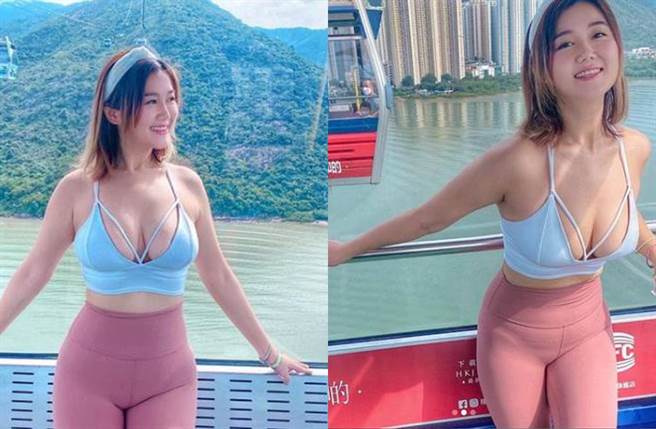 白云穿着火辣搭缆车。(图／翻摄自白云IG)
