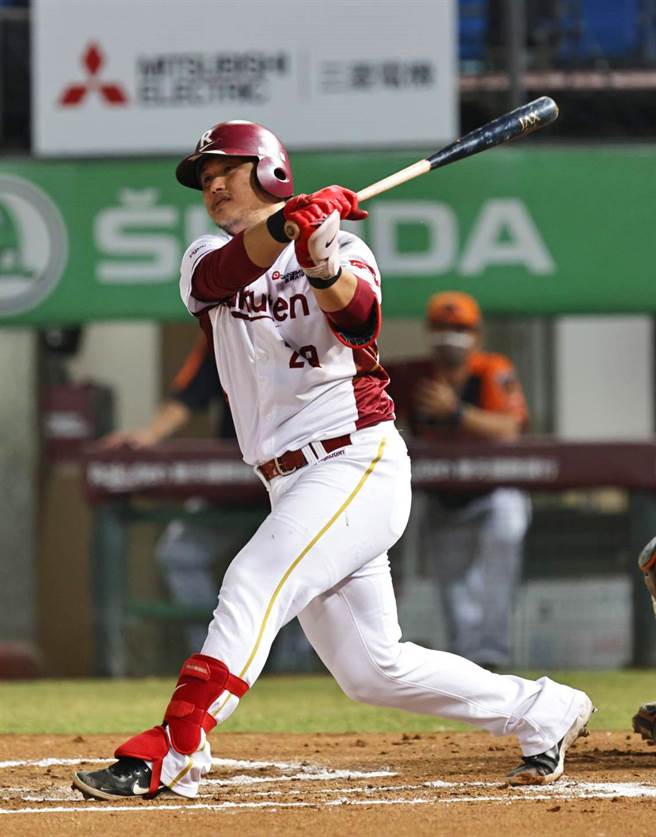 樂天桃猿陳俊秀1日開轟。（資料照，樂天桃猿提供）