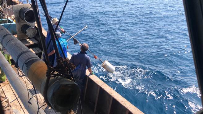 船上渔获约5公斤均依法海抛。（台中海巡队提供／陈淑娥台中传真）