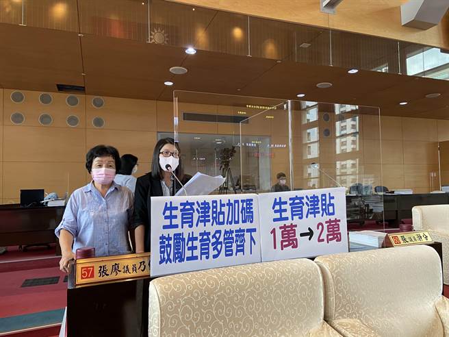 國民黨議員質詢時表態支持，力挺台中市府將生育津貼從1萬調高為2萬。（盧金足攝）
